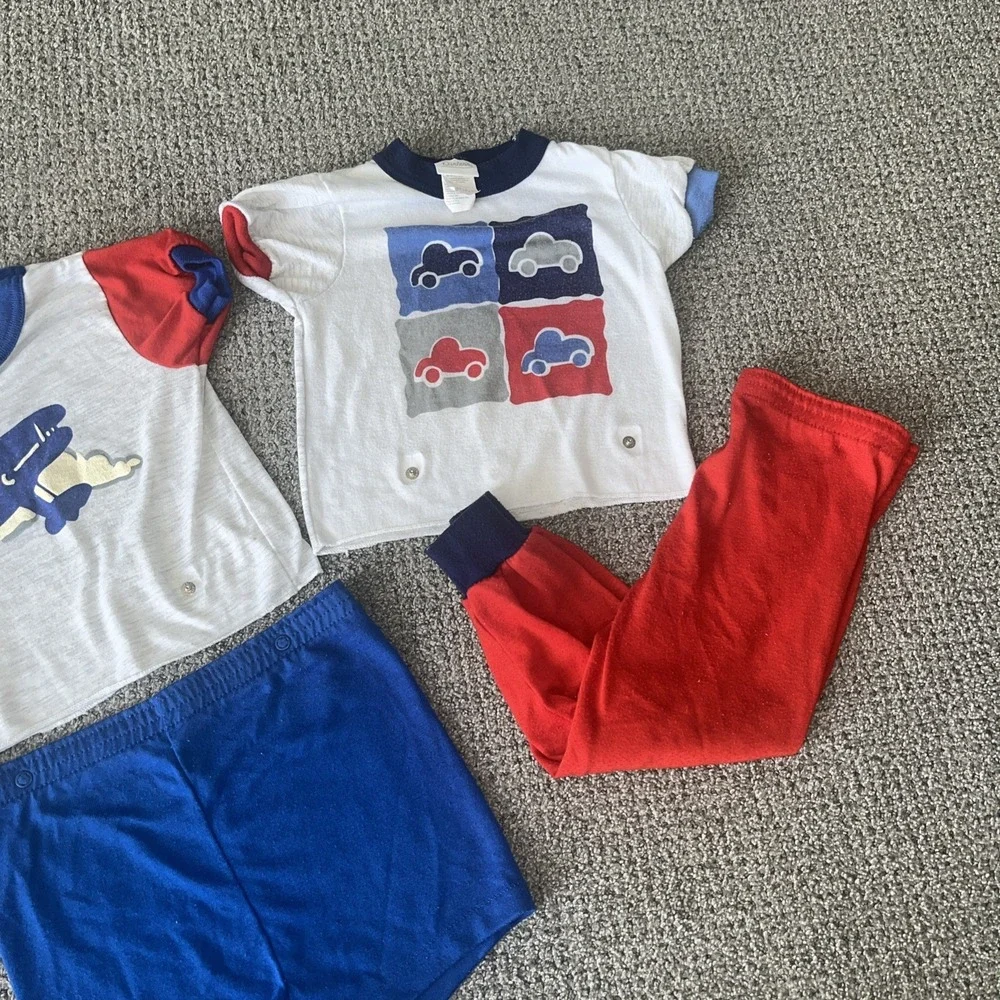Vintage 1980's Carters 4T Pajama‎ Set Lot. Snap Bottoms And Tops. Pj's.